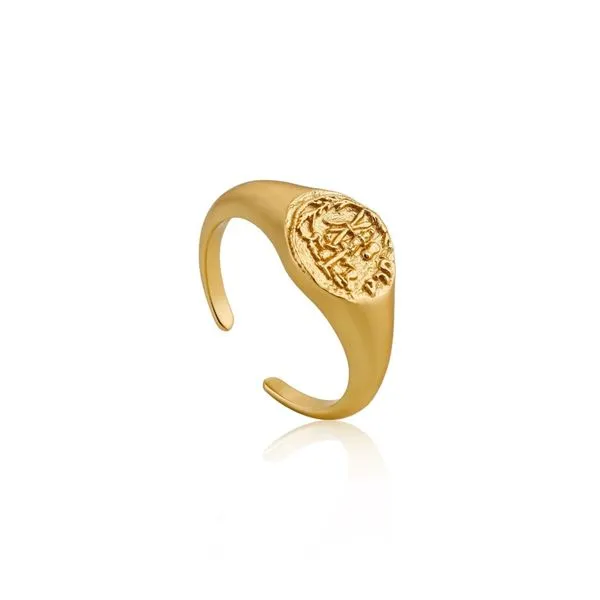 Gold Emblem Adjustable Signet Ring Falls Jewelers Concord, NC