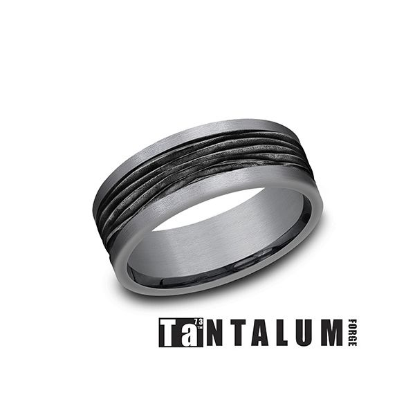 8mm Comfort-Fit Grey/Black Tantalum Band Falls Jewelers Concord, NC
