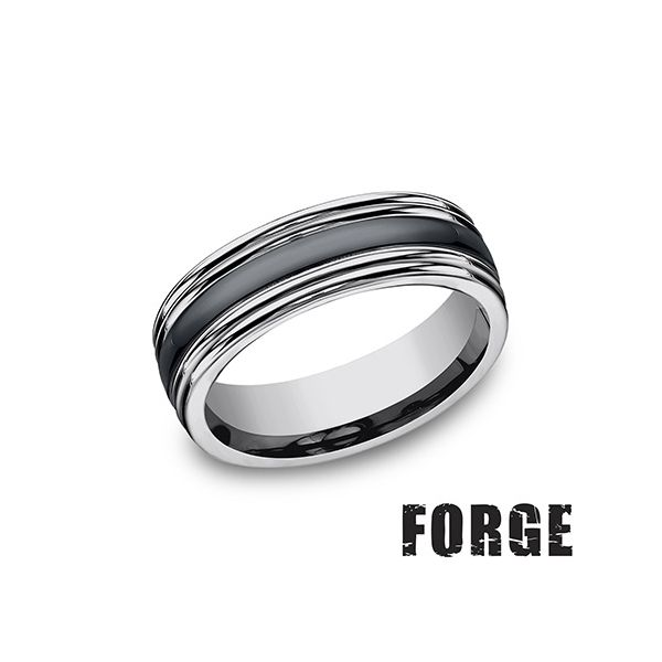 7mm Comfort-Fit Tungsten/Ceramic Band Falls Jewelers Concord, NC