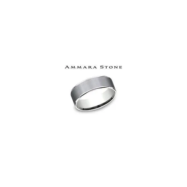 14K White Gold and Tantalum Wedding Band