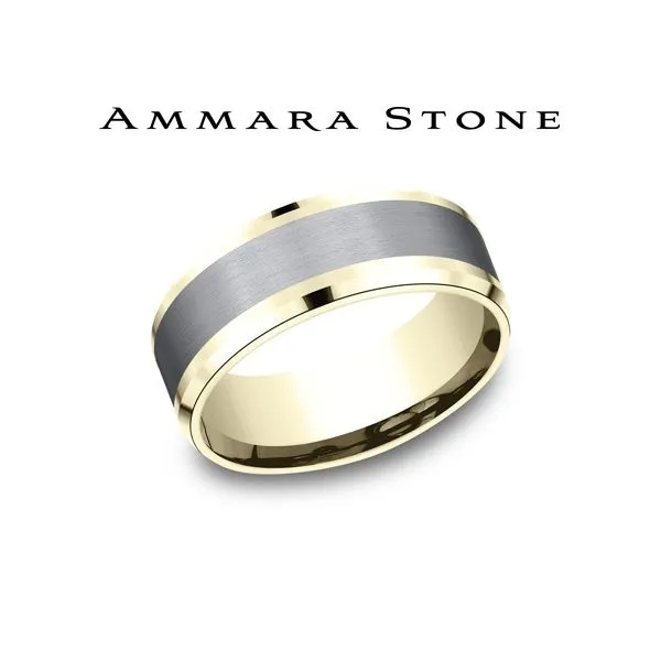 14K Yellow Gold and Tantalum Wedding Band Falls Jewelers Concord, NC