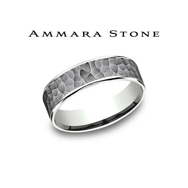 14K White Gold and Tantalum Wedding Band