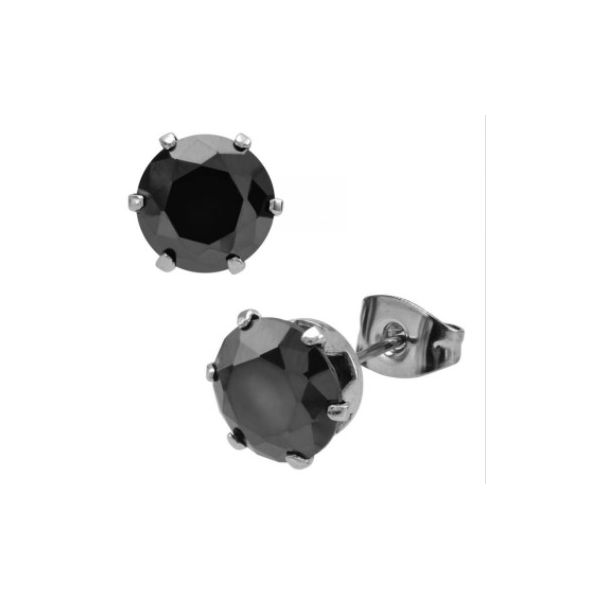 Prong-Set 6 MM Black CZ Stud Earrings (Unisex) Falls Jewelers Concord, NC