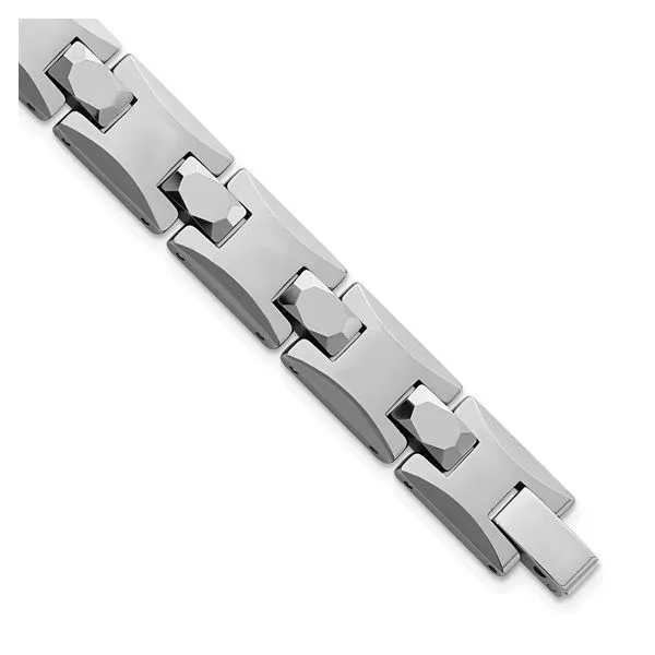 Mens black tungsten bracelet top