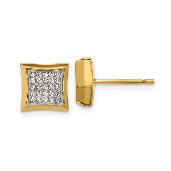 Chisel Stainless Steel Polished Yellow IP-plated 50 CZ Stud Earrings Falls Jewelers Concord, NC