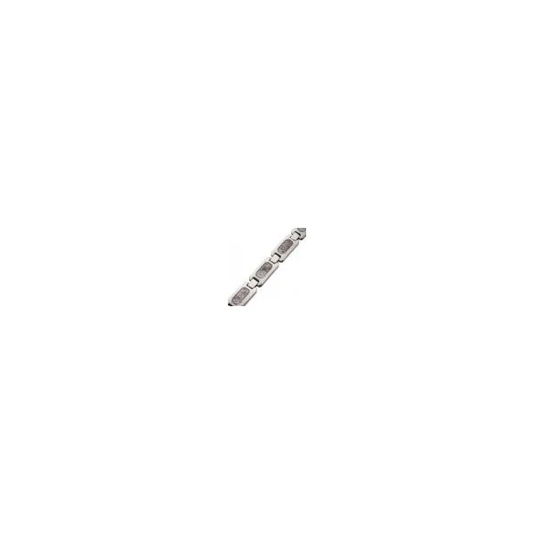 Mens Stainless Steel 9.5mm Matte Finish Deer Antler Inla...