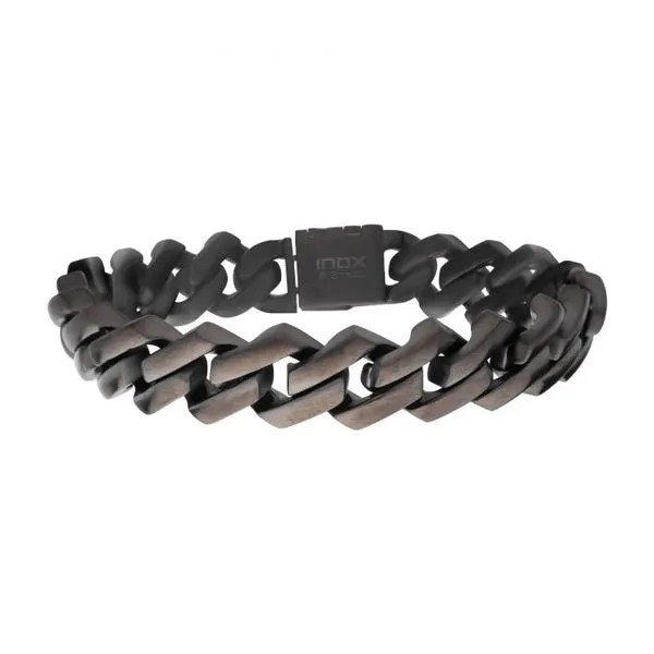 Mens Stainless Steel 10mm Matte Finish Gun Metal IP Diam...