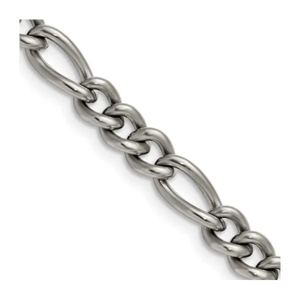 Chisel Titanium Polished 7mm 22 inch Figaro Chain