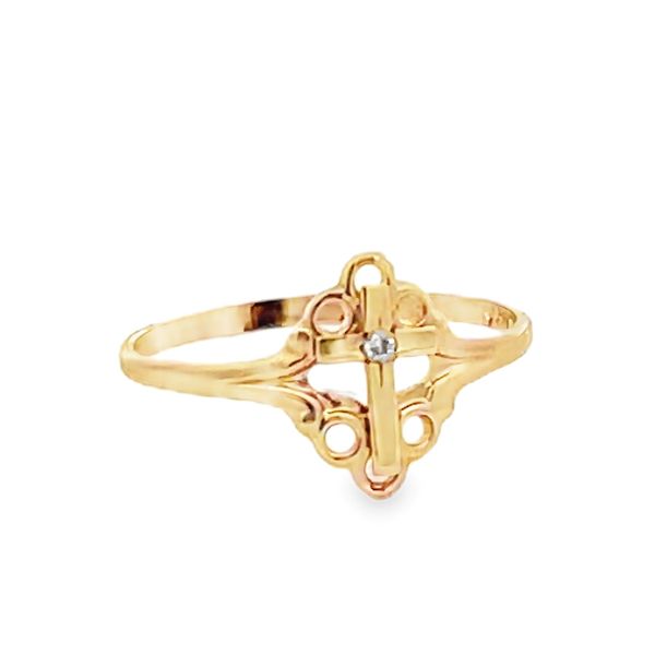 Children's Gold Cross Ring Flora Gems Decatur, IL