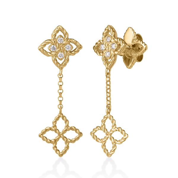 Roberto Coin Diamond Flower Earrings Flora Gems Decatur, IL