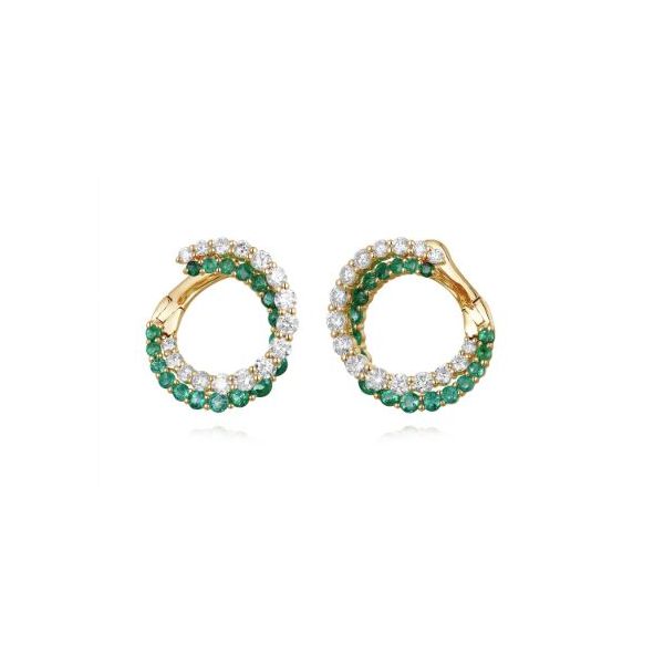 Diamond and Emerald Earrings Flora Gems Decatur, IL