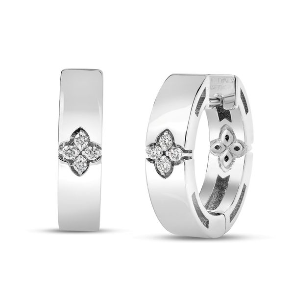 Roberto Coin Diamond Hoop Earrings Flora Gems Decatur, IL