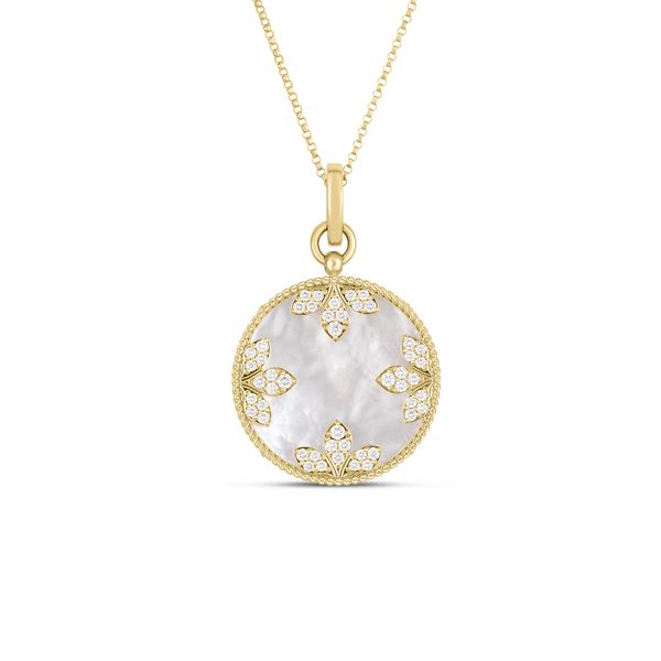 Roberto Coin Mother of Pearl and Diamond Necklace Flora Gems Decatur, IL