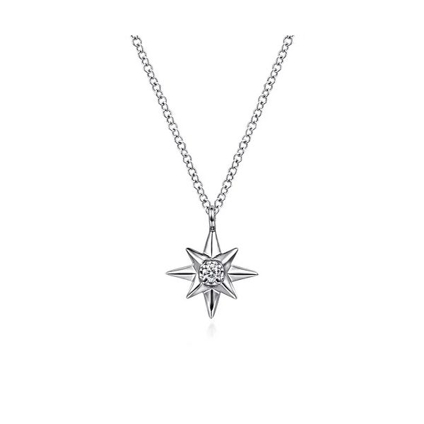 Sterling Silver Diamond Starburst Necklace Flora Gems Decatur, IL