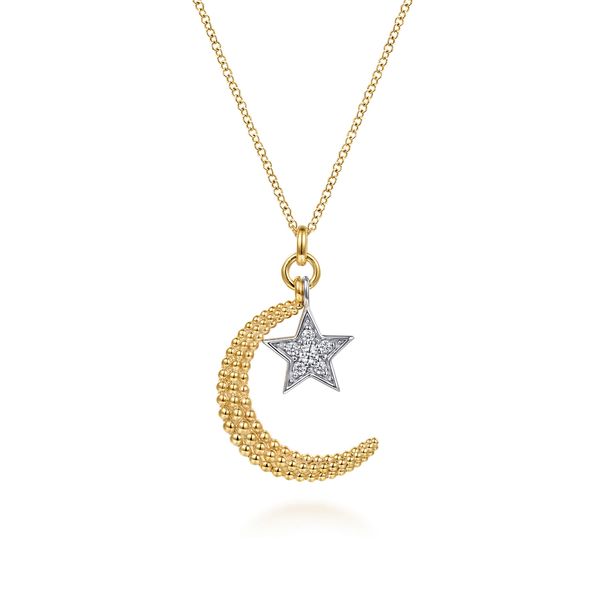 Diamond Moon and Star Necklace Flora Gems Decatur, IL