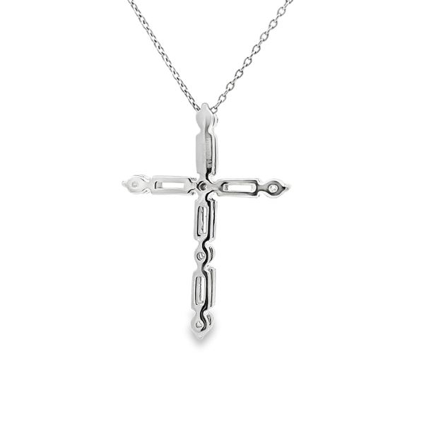 Platinum Diamond Cross Pendant Image 3 Flora Gems Decatur, IL