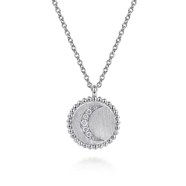 Sterling Silver Diamond Moon Necklace Flora Gems Decatur, IL