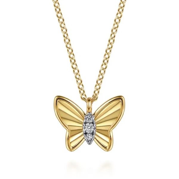 Diamond Butterfly Necklace Flora Gems Decatur, IL