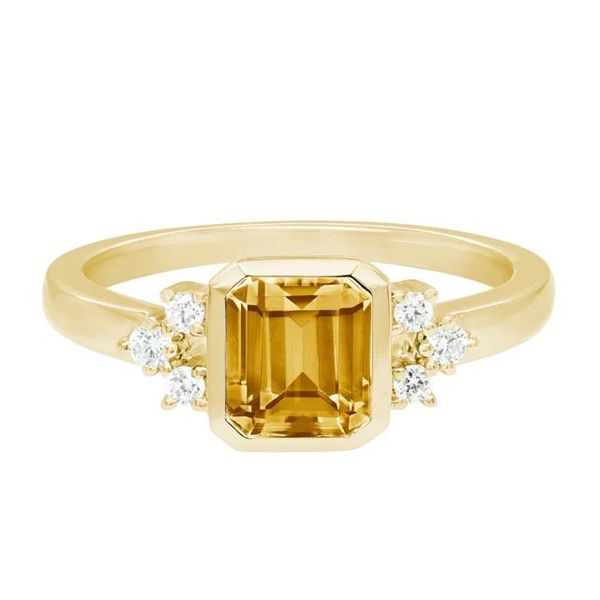 Citrine and Diamond Ring Flora Gems Decatur, IL