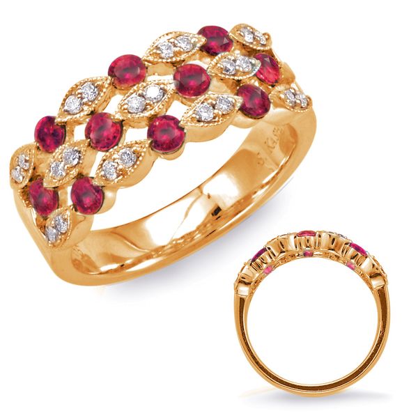Ruby and Diamond Ring Flora Gems Decatur, IL