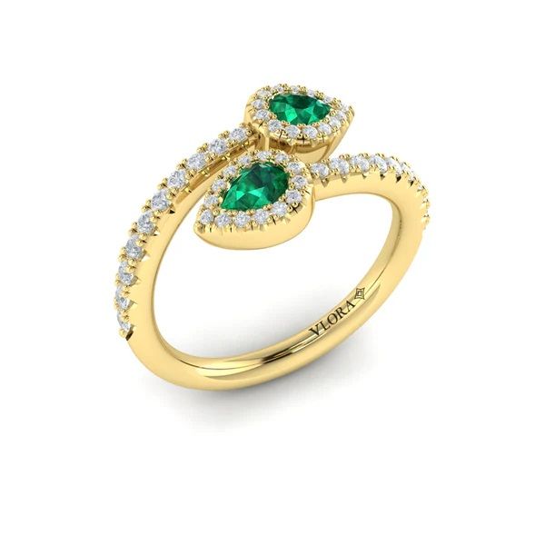 Emerald and Diamond Ring Flora Gems Decatur, IL