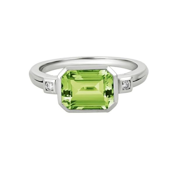 Peridot and Diamond Ring Flora Gems Decatur, IL