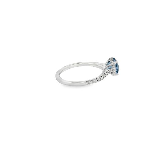 Aquamrine and Diamond Ring Image 2 Flora Gems Decatur, IL