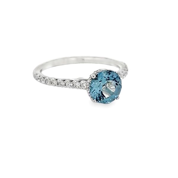 Aquamrine and Diamond Ring Flora Gems Decatur, IL