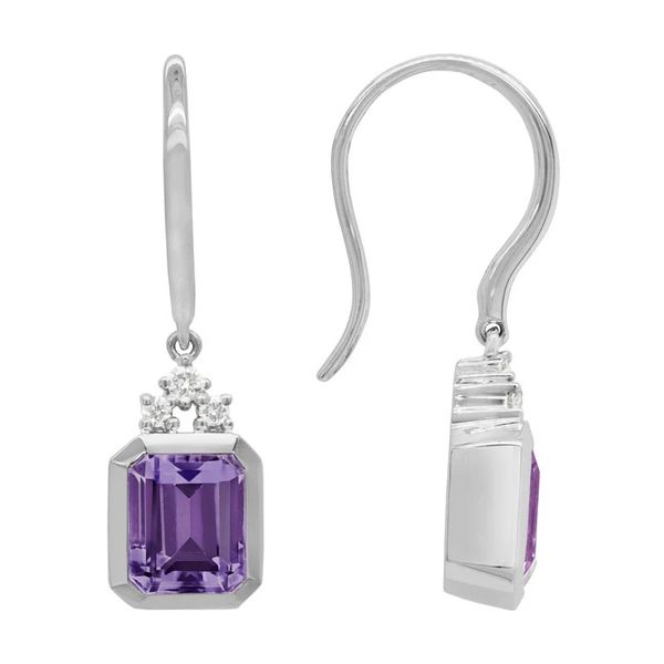 Amethyst and Diamond Earrings Flora Gems Decatur, IL