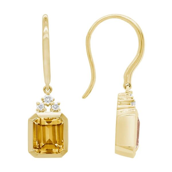 Citrine and Diamond Earrings Flora Gems Decatur, IL
