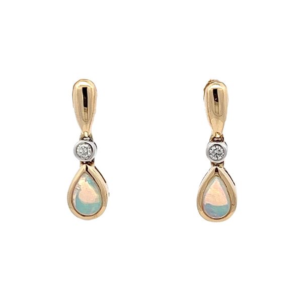 Crystal Opal and Diamond Earrings Flora Gems Decatur, IL