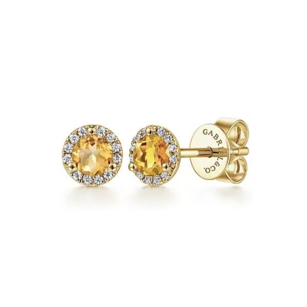 Citrine and Diamond Earrings Flora Gems Decatur, IL
