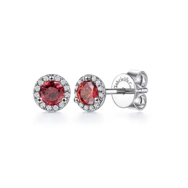 Garnet and Diamond Earrings Flora Gems Decatur, IL