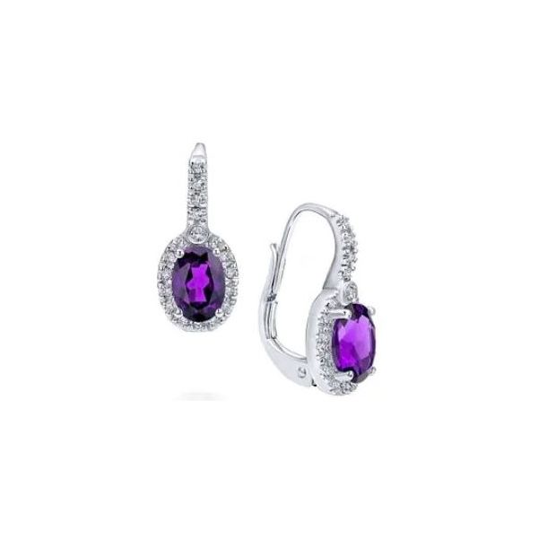 Amethyst and Diamond Earrings Flora Gems Decatur, IL