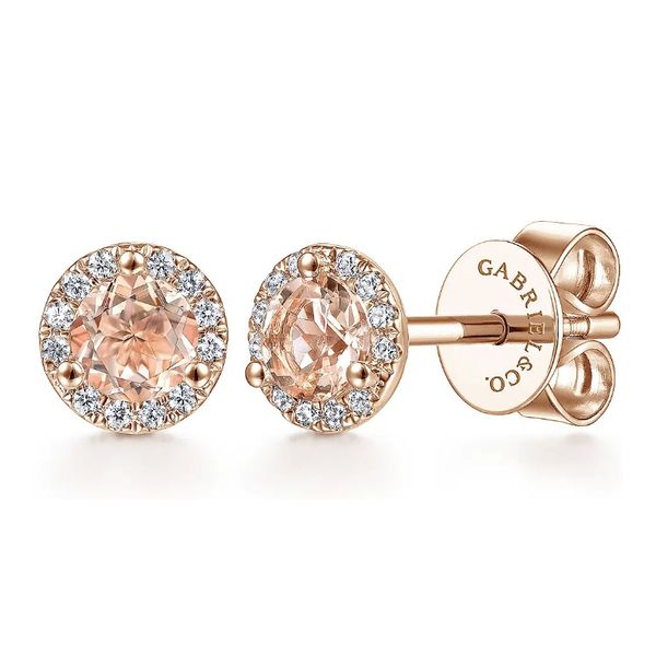Morganite and Diamond Earrings Flora Gems Decatur, IL