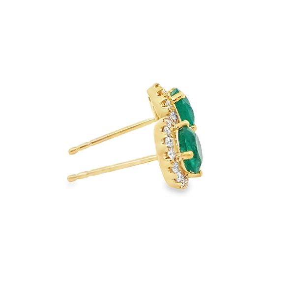 Emerald and Diamond Earrings Image 4 Flora Gems Decatur, IL