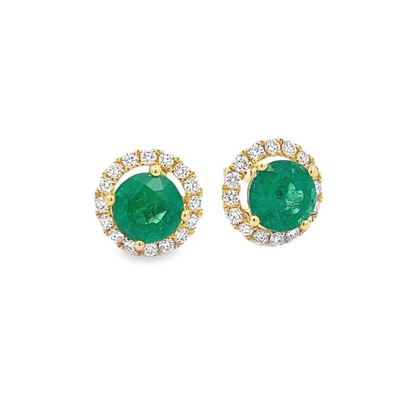 Emerald and Diamond Earrings Flora Gems Decatur, IL