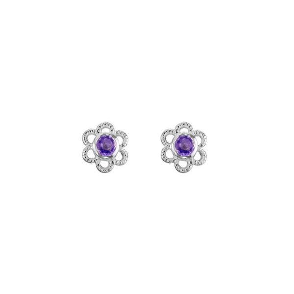 Sterling Silver Flower Stud Earrings Flora Gems Decatur, IL