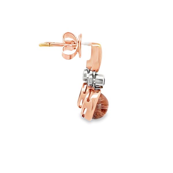 Rutilated Quartz and Blue Topaz Earrings Image 4 Flora Gems Decatur, IL
