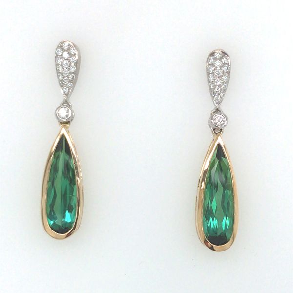 Tourmaline and Diamond Earrings Flora Gems Decatur, IL