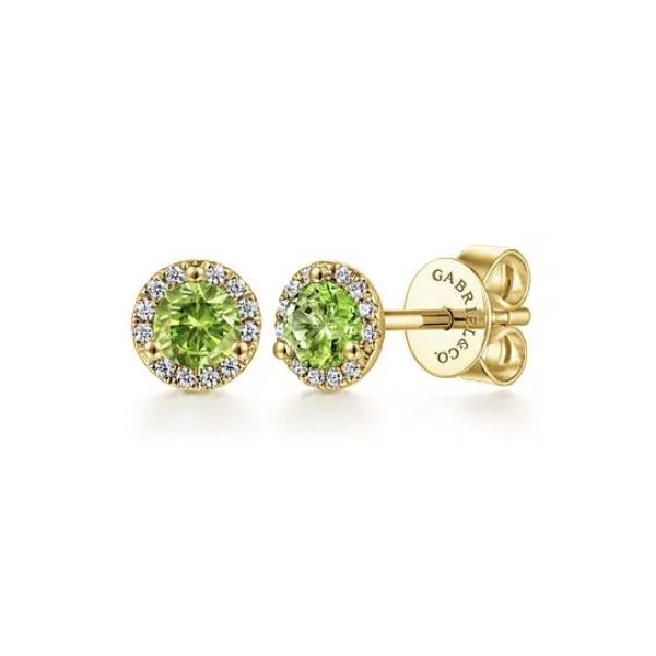 Peridot and Diamond Earrings Flora Gems Decatur, IL