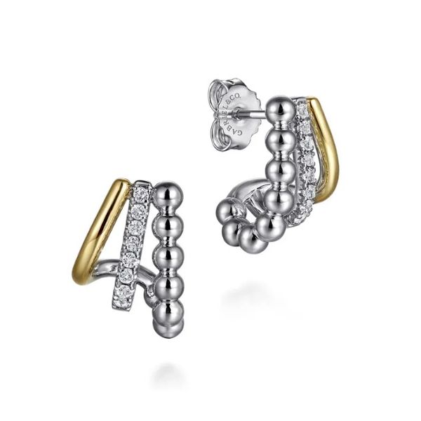 Sterling Silver and Gold Sapphire Earrings Flora Gems Decatur, IL