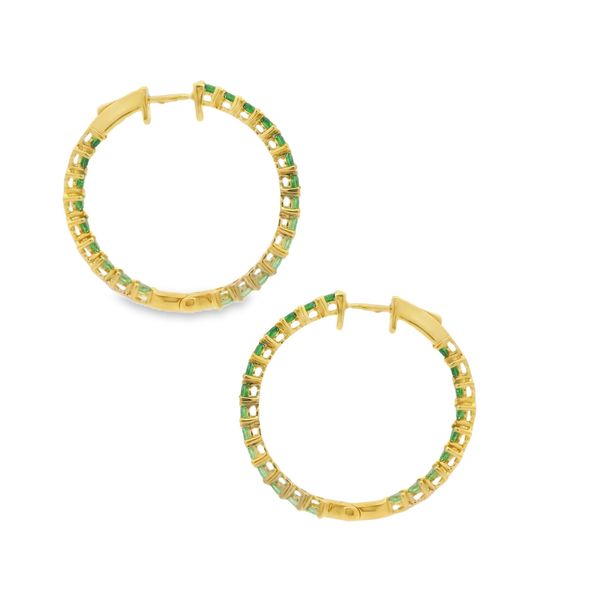 Lisa Nik Tsavorite Hoop Earrings Image 2 Flora Gems Decatur, IL