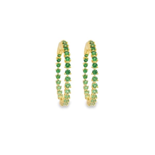 Lisa Nik Tsavorite Hoop Earrings Flora Gems Decatur, IL