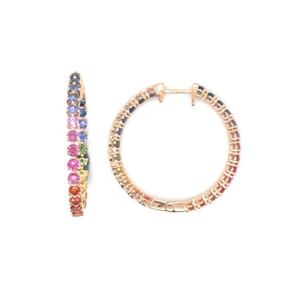Lisa Nik Sapphire Hoop Earrings Flora Gems Decatur, IL