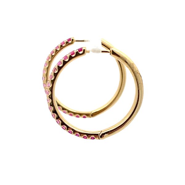 Lisa Nik Sapphire Hoop Earrings Image 2 Flora Gems Decatur, IL