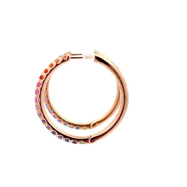 Lisa Nik Sapphire Hoop Earrings Image 2 Flora Gems Decatur, IL