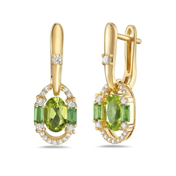 Peridot, Tsavorite, and Diamond Earrings Flora Gems Decatur, IL