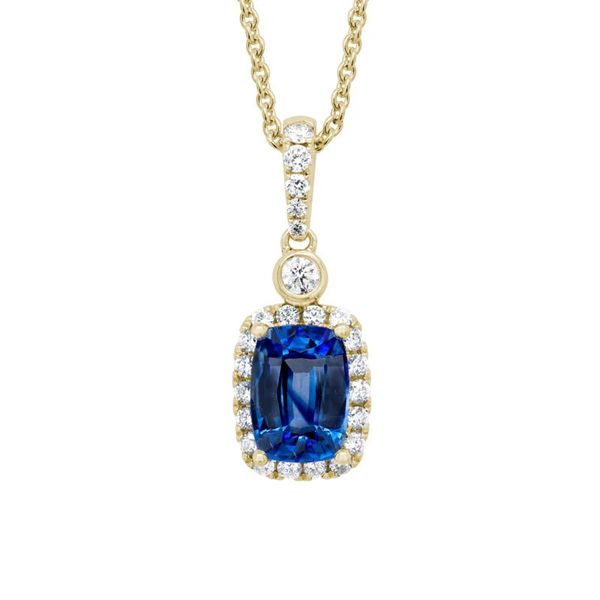 Blue Sapphire and Diamond Necklace Flora Gems Decatur, IL