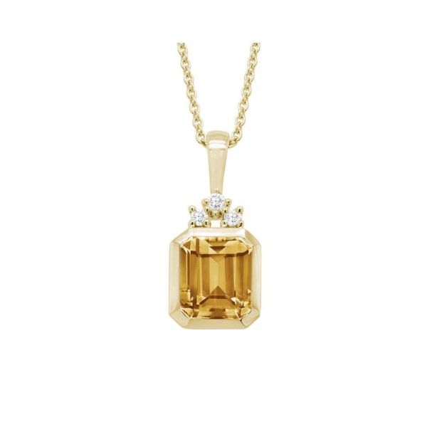 Citrine and Diamond Necklace Flora Gems Decatur, IL